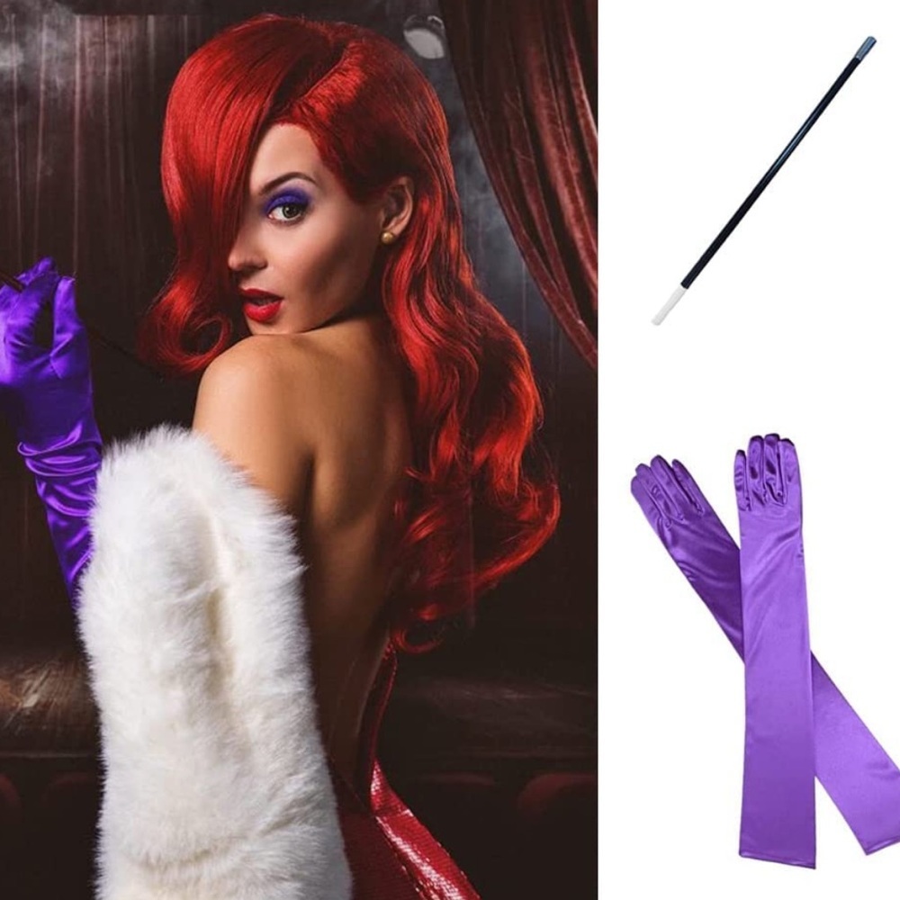 - 🧟♀️ Jessica Rabbit Red Halloween dressup Wig SET NEW